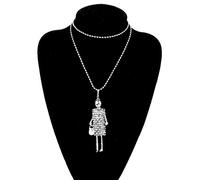 Collier Chandail Fait à la Main chaîne CZ Long Collier Ailes d'ange Plein Strass poupée Collier Bijoux Femmes Tour de Cou Cristal Fille Pendentif