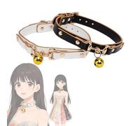 Collier charmant avec collier en cuir et clous ronds