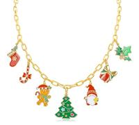 Collier charme de Noël - Pour festival, vacances - Avec différentes formes de pendentifs - Pour femmes et filles