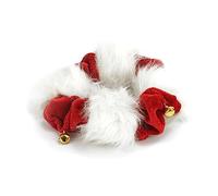 Collier Chat 15x5 cm élastique, grelots, Fourrure, Rouge Noël