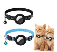 Collier Chat, 2 Pack Réfléchissant Collier Chat Compatible avec Airtag Apple Collier, Accessoire Compatible avec airtag Apple, Réfléchissant GPS Chat avec Anti étranglement,GPS Airtag Non Inclus !