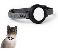 Collier Chat Airtag avec Bande Réfléchissante et Étui en Silicone, Collier GPS Chat Anti Étranglement Réglable pour Sécurité, Compatible avec Chat, Accessoire Traceur Chat Taille S Noir