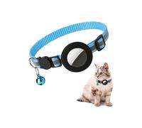 Collier Chat Airtag Réfléchissant FONGWAN avec Boucle de Sécurité et Cloche pour Chat, Chiot, Chaton - Bleu