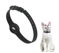 Collier Chat Anti Étranglement Réglable pour chat AirTag* I Collier avec fermeture de sécurité I compatible avec Apple AirTag I Bracelet en silicone Code S noir