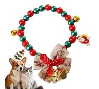 Collier chat de Noël - Collier pour chiot - Collier avec nœud cloche et Père Noël - Flocons de neige - Élan - Accessoire de fête pour petits chiens, filles et garçons