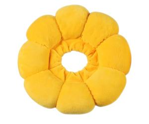 Collier Chat Doux en Coton, Colerette de Protection Réglable, Forme Tournesol - Confort Optimal, Anti - Léchage, Parfait pour Soins Post - Opératoires et Cicatrisation (Jaune Tournesol XS (1,1 à 4,4