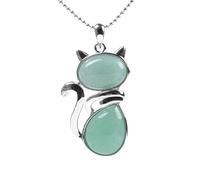 Collier Chat En Cristal Pour Filles, Femmes Et Hommes, Colliers En Pierre De Cristal De Guérison, Bijoux Pour Chatons, Cadeaux Mignons Pour Anniversaire, Aventurine