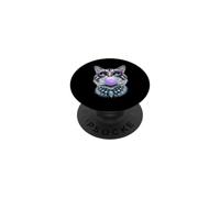 Collier Chat Glamour avec Lunettes de Soleil Bubblegum et Diamant PopSockets PopGrip Adhésif