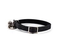 Collier Chat Paillettes,grelot,Attache Boucle,sécurité 32x1cm,Noir
