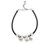 Collier chat pour animaux de compagnie collier tressé pour chien réglable avec cloches pour animaux de compagnie noires xs s m l xl en cuir léger poids léger (S)
