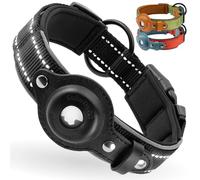 Collier Chien Airtag, CollarDirect, Collier réfléchissant pour Chien pour Apple Air Tag pour Grands, Moyens et Petits Chiens (Noir, XL, 51-61 cm)