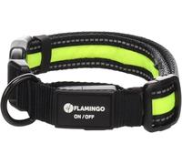 Flamingo Collier pour Chien LED Flitzy Noir/Jaune M - 35-50cm 25mm - Réfléchissant, Réglable et Sécurisé, Idéal pour Golden Retriever, Boxer, Rottweiler et Beagle