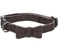 Flamingo Collier avec nœud détachable pour Chiens Herbert - Brun Foncé - Taille M 35-50 cm, 20 mm - Idéal pour Cocker Spaniel, Shiba Inu, Beagle, Schnauzer Nain et Welsh Corgi