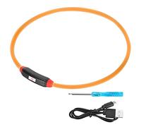 Collier Chien LED Rechargeable USB, Coupe DIY Ajustable, Résistant Aux Morsures, Lumineux 70cm - Batterie Longue Durée, Sécurité Nocturne, Idéal Promenades et Animaux (Feu Jaune)