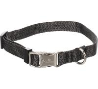 Collier Chien - Mago Gris Foncé S | 30-45cm x 15mm x 2mm, Coton, Boucle métal