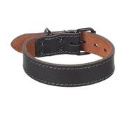Collier Chien Montana en Cuir Noir L 45-55cm 40mm