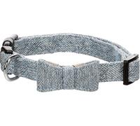 Flamingo Collier pour Chien avec Nœud Nelson Bleu - Taille M 35-50cm 20mm - Réglable en Nylon avec Fermeture Clip - Noeud détachable | Élégant, Solide et Confortable