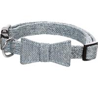 Collier Chien - Nelson avec Noeud Bleu S | 30-45cm x 15mm x 3mm, Nylon, avec nœud