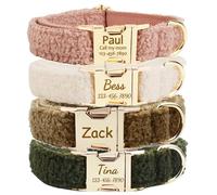 Collier Chien personnalisé Chien avec Boucle en métal, Collier avec nom et numéro de téléphone, Colliers personnalisés Tailles réglables pour Chiens de Petite (Collar 04)