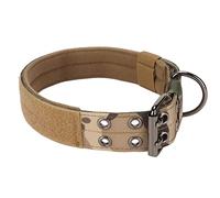 Collier Chien Réglable Camouflage XL, Double Boucles Métalliques, Anneau D, Large et Moyen Chien - Résistant et Confortable, Sécurité Renforcée, Adapté à l’Éducation et Chasse (M)