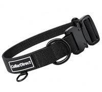Collier Chien Robuste Grande & Moyenne Taille - Nylon Résistant, Réglable, Boucle Métal, Anti-Déchirure, Étanche, Idéal pour Chiens Actifs (Noir, M (36-51 cm))