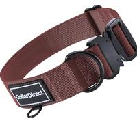 Collier Chien Robuste Grande & Moyenne Taille - Nylon Résistant, Réglable, Boucle Métal, Anti-Déchirure, Étanche, Idéal pour Chiens Actifs (Rouille, L (38-58 cm))