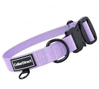Collier Chien Robuste Grande & Moyenne Taille - Nylon Résistant, Réglable, Boucle Métal, Anti-Déchirure, Étanche, Idéal pour Chiens Actifs (Lilas, S (28-38 cm))