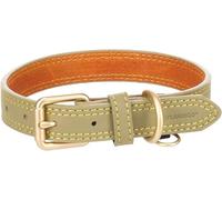 Collier Chien - Virginia Vert M | 31-39cm x 20mm x 4mm, Cuir, Boucle dorée