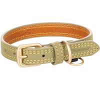 Collier Chien - Virginia Vert S | 24-30cm x 15mm x 4mm, Cuir, Boucle dorée