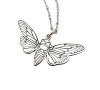 Collier cigale en argent sterling 925, métamorphose, changement, objectif, insecte, breloque, délicat, décoratif, ailes, bijoux quotidiens, nature | avec chaîne de 45 cm | plaqué argent | L_PN_0703