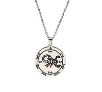 Collier cinquième pentacle de Mars sorcière pour homme, clé de Salomon le roi béni en acier inoxydable, pendentif talisman magique de protection, bijoux cadeaux, 1.06 * 0.24inches