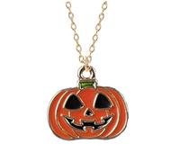 Collier citrouille, bijoux d'Halloween à longue chaîne pour femmes