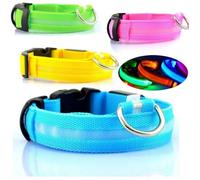 Collier Clignotant À Led Bleu Lumineux Ajustable Pour La Sécurité Chien - Bleu - Taille L ( 45-52 Cm )