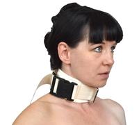 Collier clinique verrouillable - Entrave bondage avec cadenas ABDL kinky | Coton doux & clé - réglable unisexe, jeux de rôle sissy, fétichisme & BDSM, Dom/Sub, soumission, carcan & psychiatrie