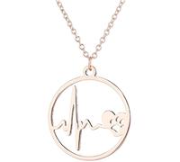 Collier coeur à vague simple Collier avec pendentif avec pendentif battement de coeur chic ECG pour filles femmes en or rose.Très beau et pratique.