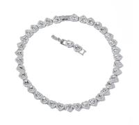 Collier Coeur Angélique Cristal - Alliage Plaqué Or Blanc 18K 41cm, Bijoux Femme Élégant, Cadeau Saint Valentin Mariage Anniversaire Pendentif Coeur Taille Diamant