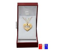 Collier coeur plaqué Or et XXL en brillants. Pendentif original avec chaine 45cm et coffret boite