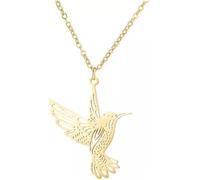 COLLIER COLIBRI DORé, COLLIER OISEAU, FIGURINE COLIBRI, COLLIER FEE
