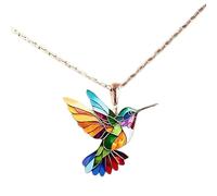 Collier colibri pour femme en acrylique et alliage joli mini collier colibri doré bijoux pour mère femme et amie
