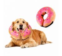 Collier Collerette Gonflable pour Chien Shyllin, Collerette Chien Gonflable avec Velcro Réglable, Collerette Chat, adapté à La Récupération Postopératoire, Anti-Morsure et Anti-Léchage (Rose, M)
