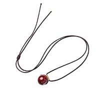 Collier, Collier de jade, Collier pendentif Feng Shui, amulette de richesse contre le mal, pendentif chakra ajustable, cadeau porte-bonheur for hommes et femmes, violet(Crystal Cinnabar,20mm)