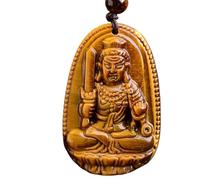 Collier, collier Feng Shui, collier de richesse, collier de pierres précieuses naturelles, collier en pierre d'œil de tigre, pendentif Bouddha, breloques for femmes et hommes, amulette en cristal for