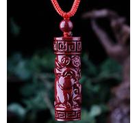 Collier Collier Feng Shui Collier en pierre de cristal de cinabre Collier pendentif à breloques avec animaux du zodiaque chinois avec cordon Long Collier Talisman en pierres précieuses naturelles Coll