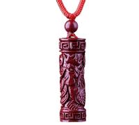 Collier Collier Feng Shui Collier en pierre de cristal de cinabre Collier pendentif à breloques avec animaux du zodiaque chinois avec cordon Long Collier Talisman en pierres précieuses naturelles Coll