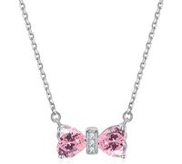 Collier Colliers Silver Bow Pendant Pendre Cube Zirconie Douze Constellations de Naissance pour Filles Bijoux