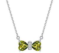 Collier Colliers Silver Bow Pendant Pendre Cube Zirconie Douze Constellations de Naissance pour Filles Bijoux
