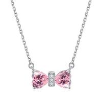 Collier Colliers Silver Bow Pendant Pendre Cube Zirconie Douze Constellations de Naissance pour Filles Bijoux