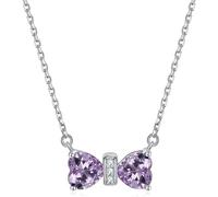 Collier Colliers Silver Bow Pendant Pendre Cube Zirconie Douze Constellations de Naissance pour Filles Bijoux