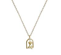 Collier Colliers Simples for Femme, plaqué Or S925 en Argent avec Pendentif Fleur de Rose, chaîne de clavicule avec Zircon for Elle/Petite Amie/épouse/Maman/Femme