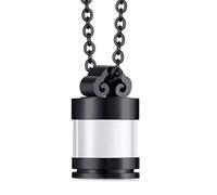 Collier commémoratif avec élégante breloque cylindrique transparente pour cendres commémorative d'un animal de compagnie bien-aimé et de la famille, bijoux décontractés en acier inoxydable
